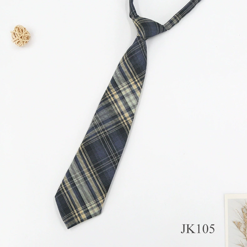 Заготовка на петлях Lazy Tie JKDK, школьная форма в клетку колледжного стиля, регулируемая 7×33 см