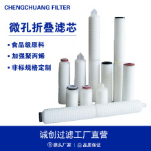 微孔折叠滤芯PP/PES/PTFE10-40寸工业食品油过滤水处理厂家直销