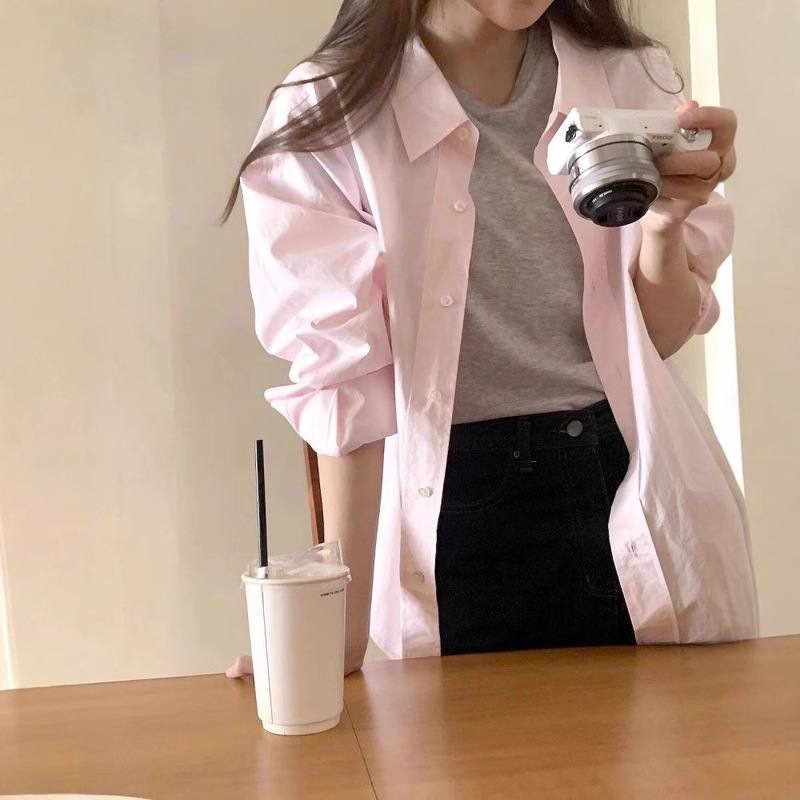 Pink French Long-Sleeved Sun Protection Shirt Jacket for Women to Wear in Spring 2025 New Shirt High-End Spring & Fall Top