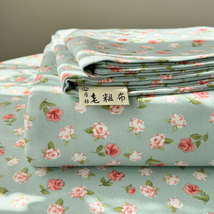 Thickened Cotton Coarse Cloth Bed Sheet Single Piece, Cotton Floral Quilt Cover, Dormitory Fitted Sheet, Cotton Linen Kang Sheet, Pillowcase Three-Piece Set