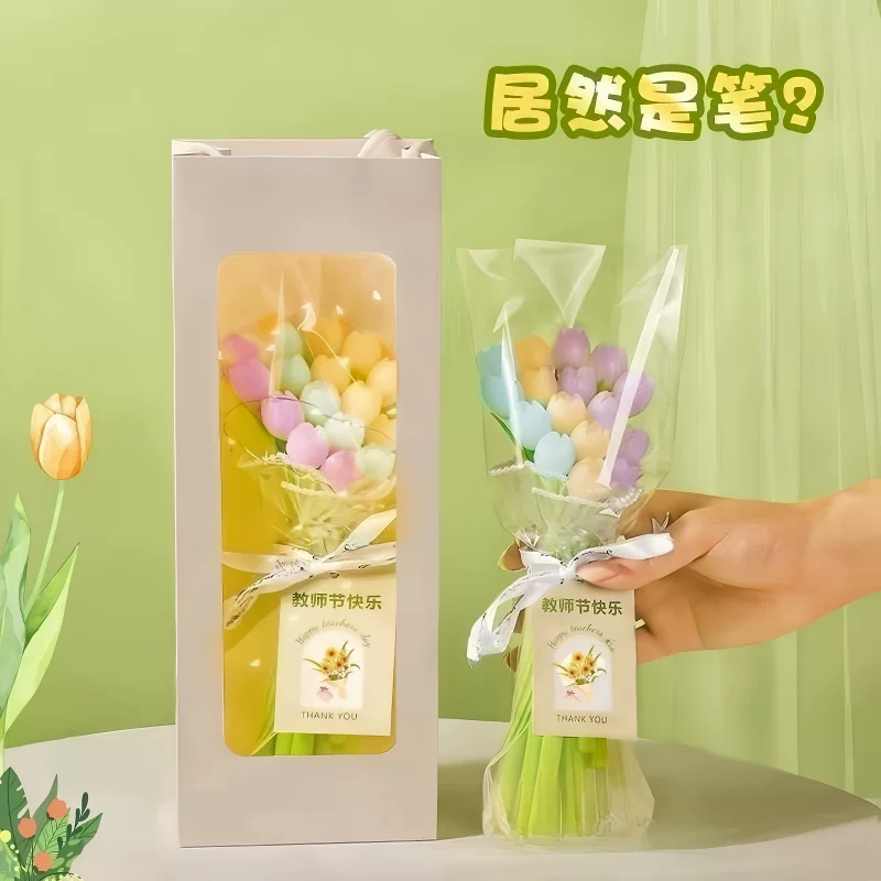 Tulip bouquet pen gift set, handmade DIY tulip pens, finished sets or refills, Teacher's Day & Women's Day