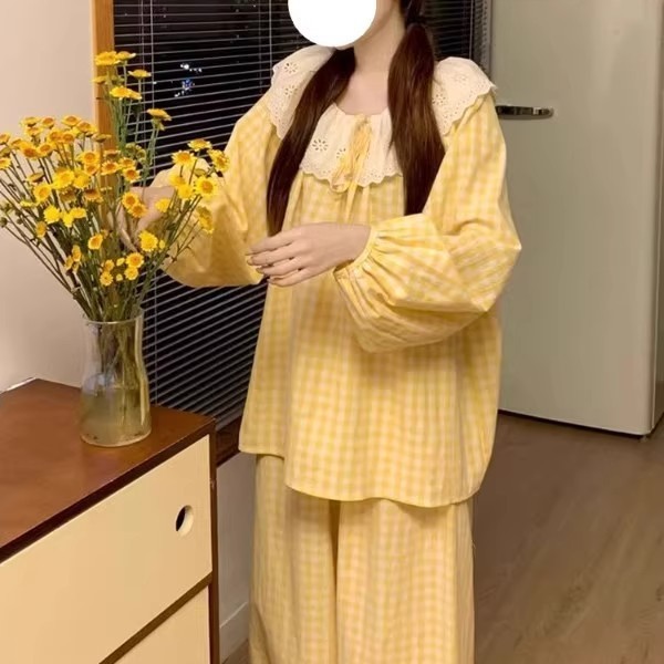 foreign trade东南亚睡衣女季长袖云朵棉公主风家居服可外穿爆款|undefined
