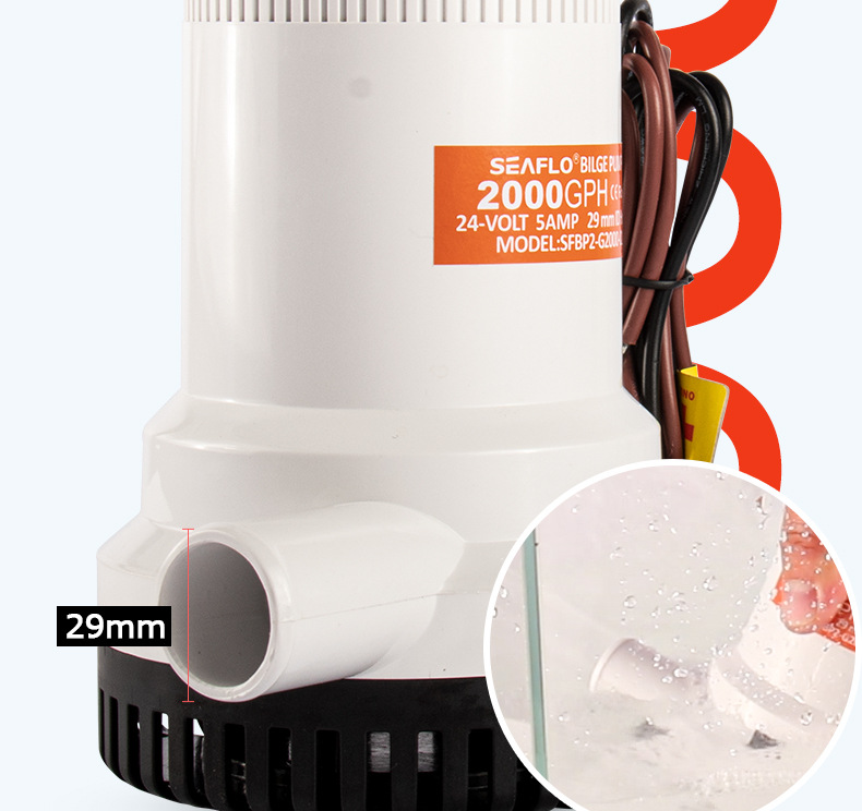Large flow water bilge pump submersible marine pump electric DC drainage 12V24 volt water pump yacht SEAFLO