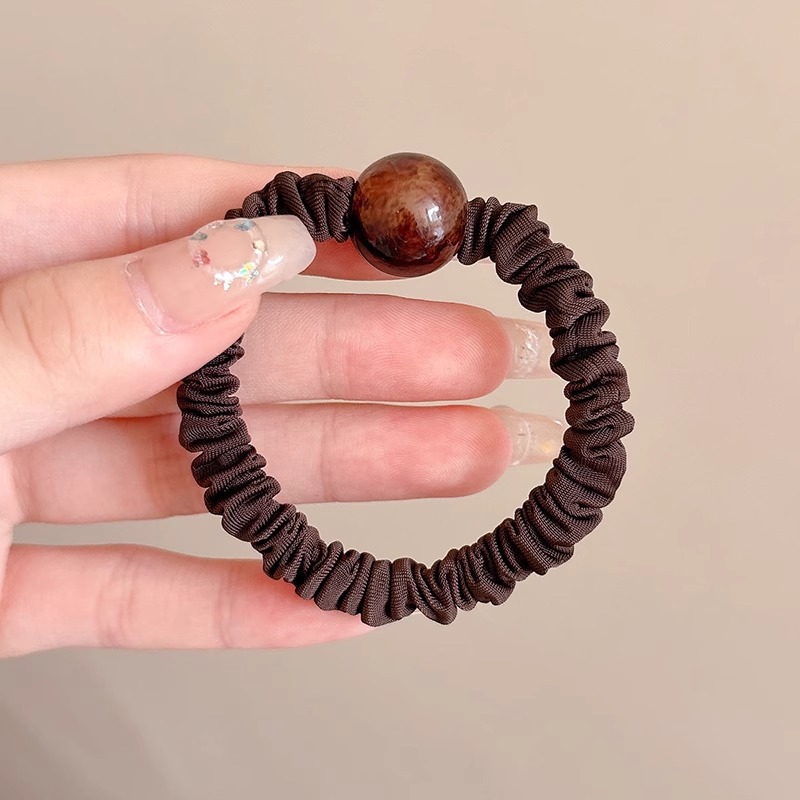 Otoño y invierno curry lindos osos anillo de cabello simple de alta calidad cuerda de cabello alta elástica no es fácil de romper no lastimar adornos de cabello de cabello