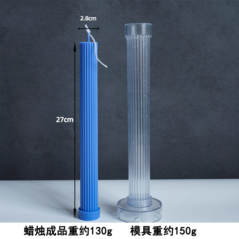 Raya vertical señaló larga barra vela molde diente fino tira cabeza plana acrílico molde aromaterapia vela DIY molde