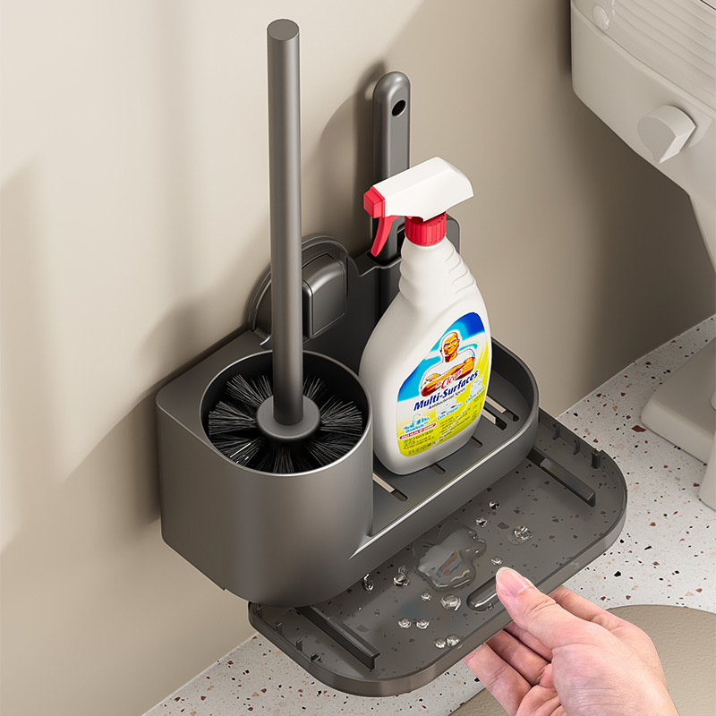 Suction Cup Toilet Brush Gap Brush Toilet Bathroom Brush Household No Dead Corner Wall-Mounted Toilet Cleaning Set