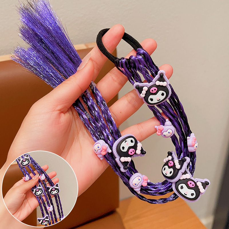 Niña dulce y fresco muñeca trenzada sucia Kullomi niños peluca de dibujos animados trenzada anillo de pelo trenzado artefacto de la correa de goma cuerda de pelo