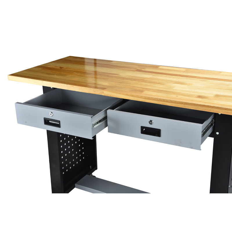 Thickened heavy-duty solid wood maintenance workbench multi-function with lock with hanging plate fitter Workbench auto repair hardware workstation