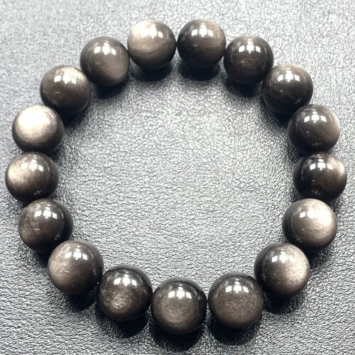 Natural Mexican Double Eyed Silver Obsidian Bracelet High Light One-Eye Obsidian Gold Obsidian Crystal Jewelry Bracelet
