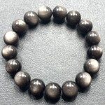 爆款天然墨西哥双眼银曜石手链强光一线眼黑曜金曜石水晶饰品手串