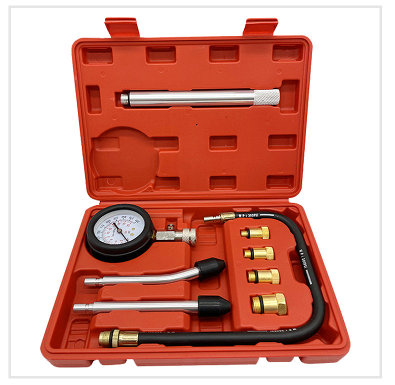 Multifunctional Cylinder Pressure Gauge Motorcycle Test Tool Set 9pcs Extended