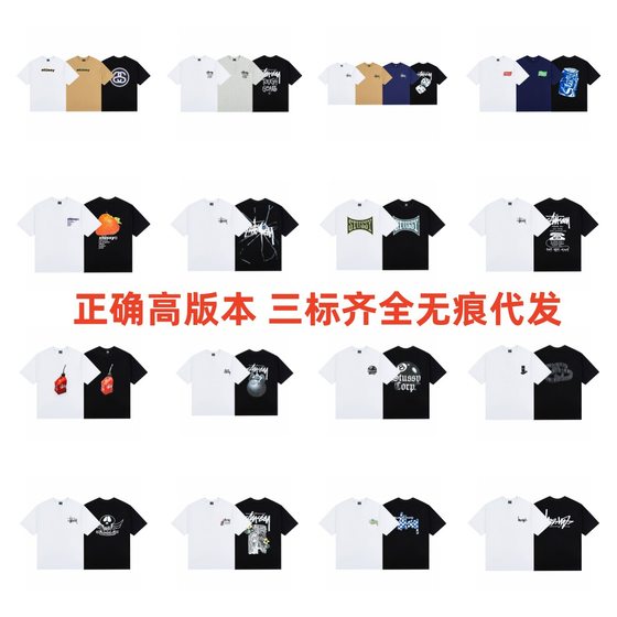 Stussy Stuxi 2025 new men's and women's short sleeve T-shirt summer loose heavy high quality T-shirt a generation of hair