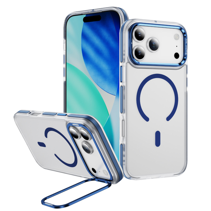跨境爆款适用于iPhone 17pro磁吸支架手机壳支持无线充电16promax|undefined