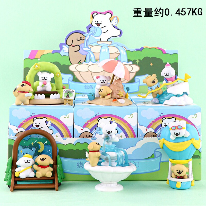 Free Shipping Cross-Border Line Art Puppy Series Blind Box Trendy Cute Figurines Gashapon Doll Machine Display Pieces Collectible Toys Free Shipping Cross-Border Line Art Puppy Series Blind Box Trendy Cute Figurines Gashapon Doll Machine Display Pieces Collectible Toys