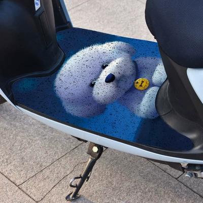 Easy to Care for Pedal Mats, Electric vehicle foot mat - cute-puppy-width-50length-70cm-rectangular-self-cut-wire-loop-sent-by-default