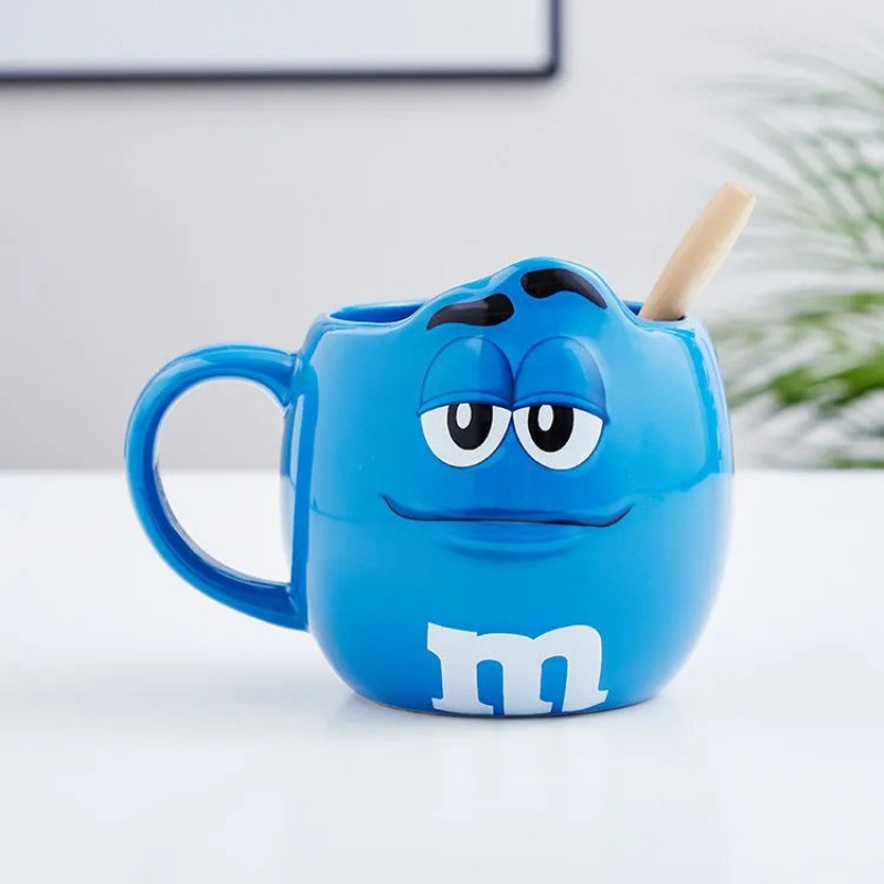 咖啡杯可爱早餐杯带盖勺跨巧克力表情耐高温杯陶瓷杯马克杯大容量|undefined