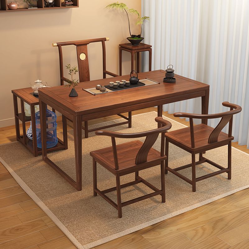 新中式阳台小型实木茶桌椅组合胡桃木客厅家用小茶台简约功夫茶几