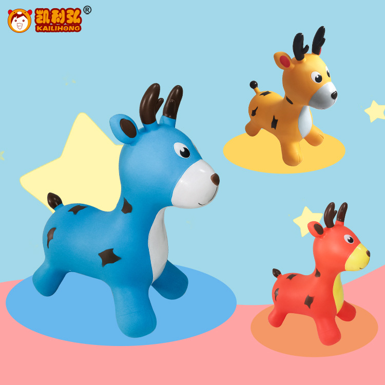 New Pvc Toy Jumping Animal Children's Ride-On Inflatable Horse Wholesale Thickened Explosion-Proof Bouncy Toy