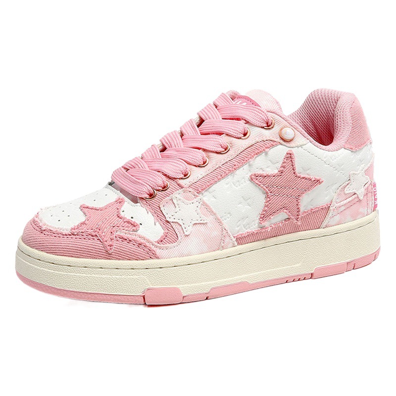 Zapatillas deportivas informales de marca auténtica para hombre, estilo Hong Kong, de caña baja, color rosa estrella, tendencia INS