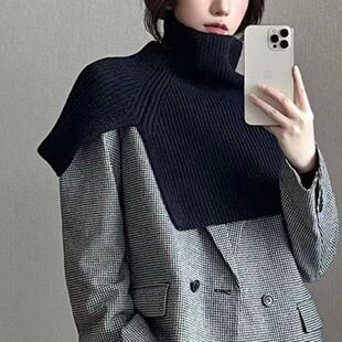 Women's scarf winter New Fashion outer pullover scarf women's solid color Korean style versatile autumn collar wool knitted shawl