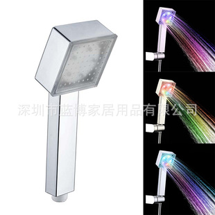 LED square shower colorful self-changing 5 LED nozzle luminous color self-generating shower 8008-B4