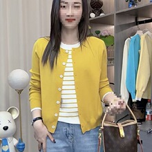 2025年新款拼色假两件针织长袖拼接撞色秋季设计感长袖