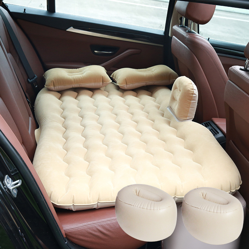 Car Inflatable Bed, Home and Car Outdoor Dual-Purpose Inflatable Bed, Thickeneded Wave Pattern 138*80cm Car Inflatable Mattress
