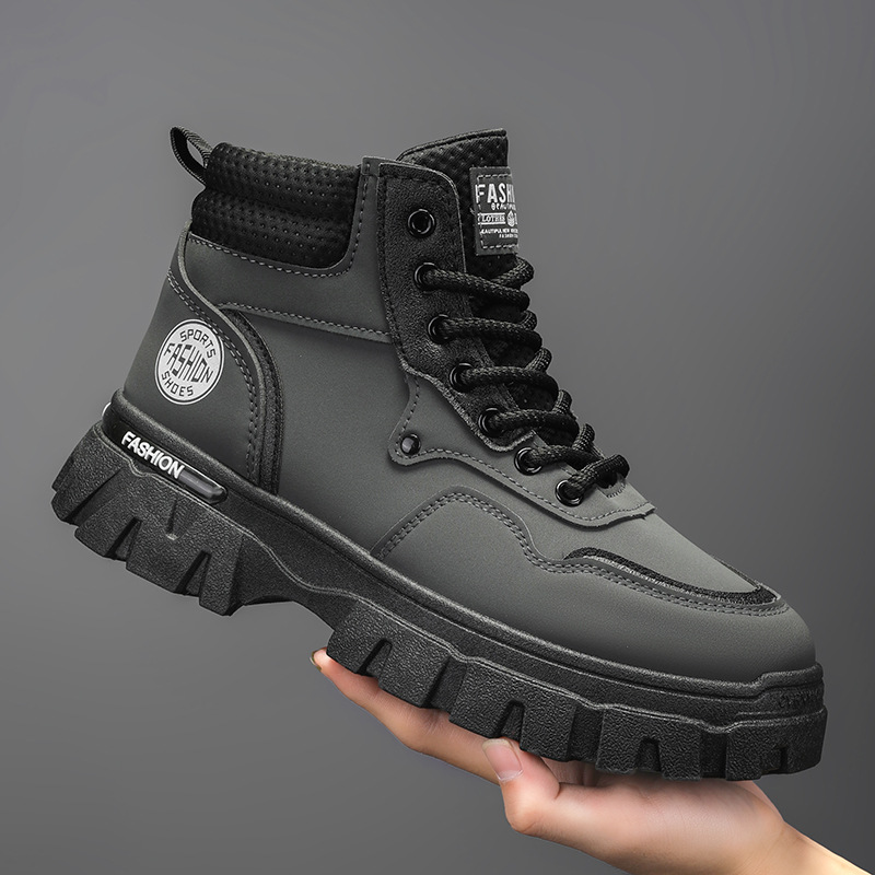Botas Martin de caña alta para hombre, otoño-invierno 2025, con suela gruesa, que aumentan la altura, impermeables, versátiles, botas de trabajo modernas, botines para transmisiones en vivo. image 3