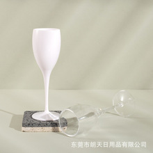 厂家批发亚克力塑料红酒杯彩色PS塑料香槟杯高脚杯6ozPP礼品酒杯