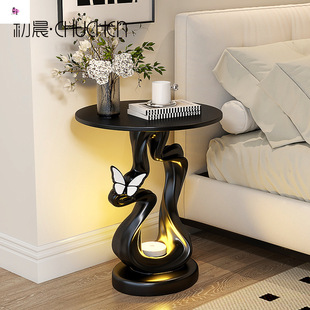Early Morning Butterfly Bedside Table Bedroom Art Side Table Sofa Side Cabinet High-End Floor-Standing Table Lamp Ornaments Living Room Decorations