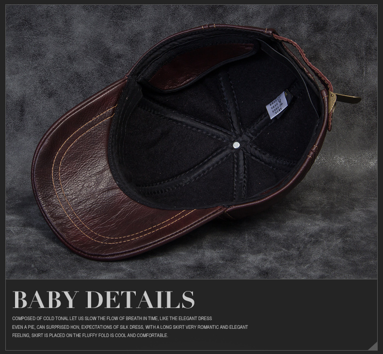 Cowhide Baseball Hat Image 11