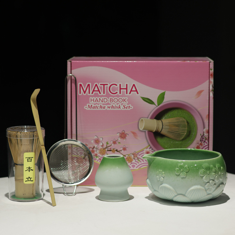 日式带嘴抹茶碗创意奶酪陶瓷打抹茶用具套装茶筅立点茶碗茶道配件|undefined