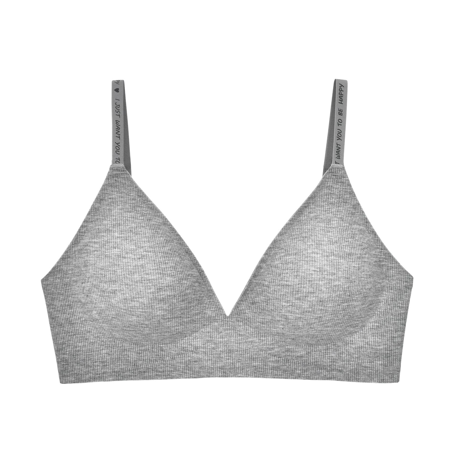 Lycra algodón OB101 chica estudiante de secundaria pecho grande pequeño triángulo taza sujetador jalea tira sujetador fino sin anillo de acero