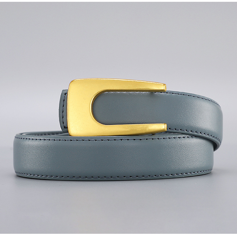 Women's Gender Elegant U Shape Solid Color Alloy Leather Women's Leather Belts