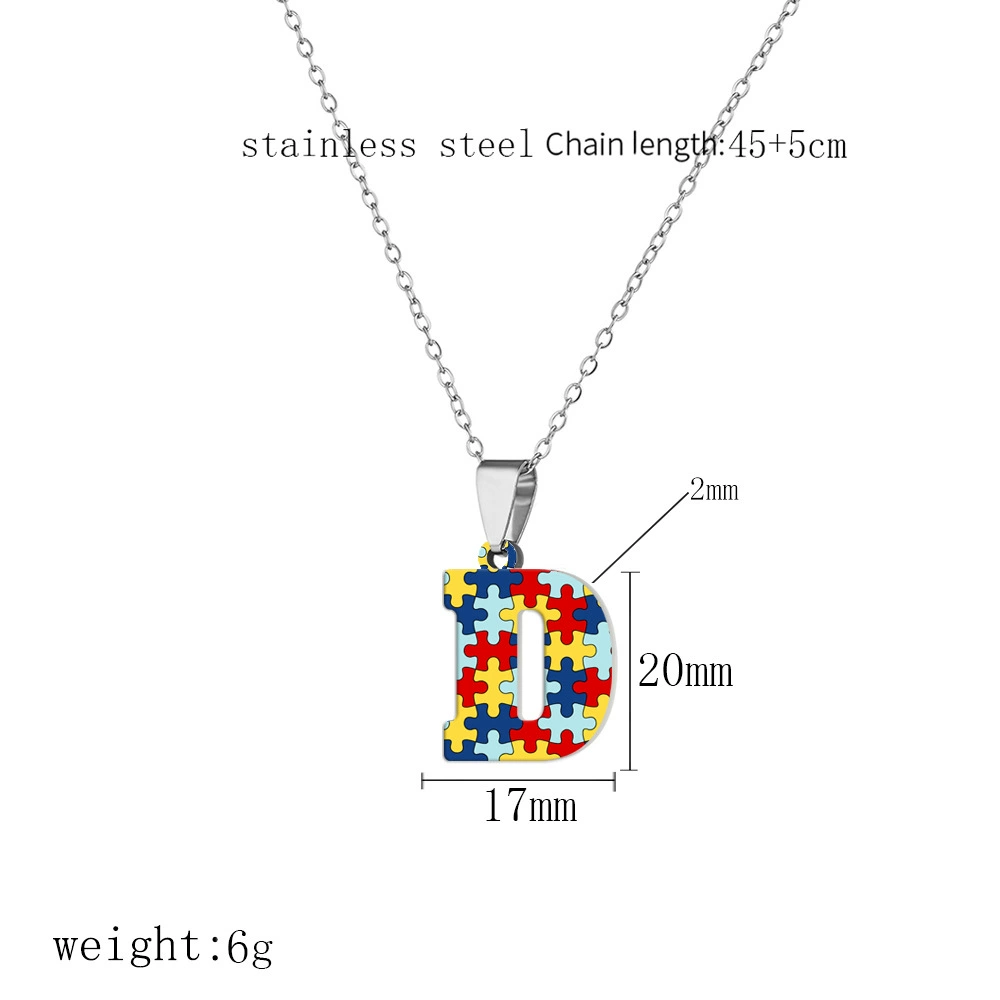 П pendant из нержавеющей стали с буквами, головоломка, ожерелье, (торговля через границы)