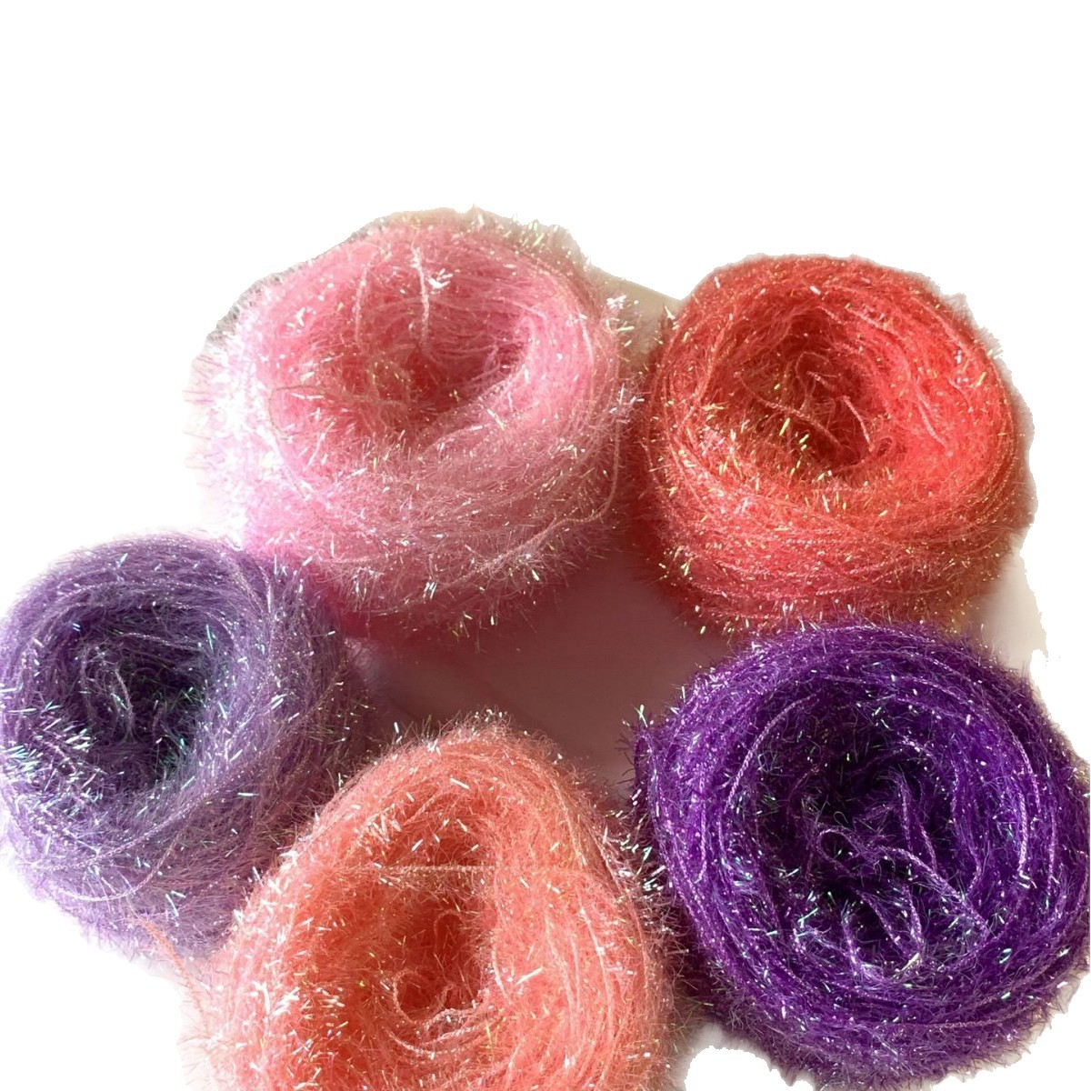 Korean Acrylic Colored Thread Textile Glass Silk Yarn Glass Silk Thread Handmade DIY Dish Towel Glitter Bright Silk Thread