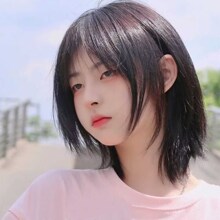 韩版假发男女通用短直发鲻鱼头一刀切中分刘海化纤全头套厂家直销