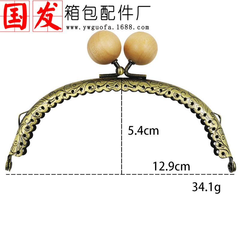 12.5cm arco dragón-fénix flor de encaje de madera oro 20MM madera maciza perlas de dulces japonesas 4 colores opcionales