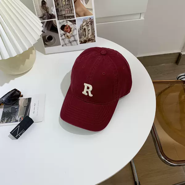 Burgundy baseball cap