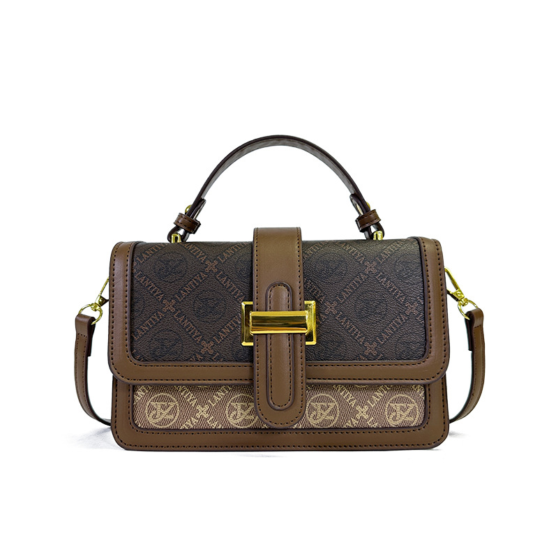 Bolsas texturizadas de alta qualidade para mulheres 2024, novas bolsas versáteis europeias e americanas com estampa retrô, bolsa pequena transversal de ombro único, bolsa quadrada pequena_voghion.com