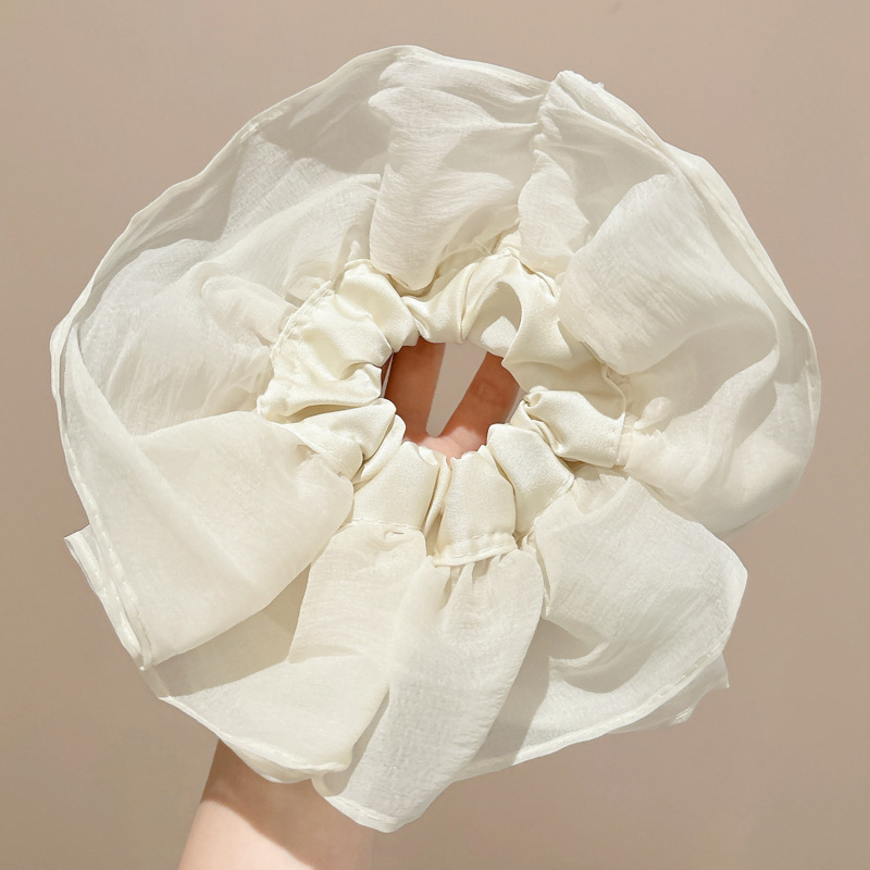 Lazo para el cabello de intestino grueso rayado coreano para mujer, sensación de alto nivel, cuerda para el cabello de cola de caballo, banda de goma para la cabeza para niñas, cuerda para la cabeza de gran tamaño, accesorios para el cabello de flores para la cabeza