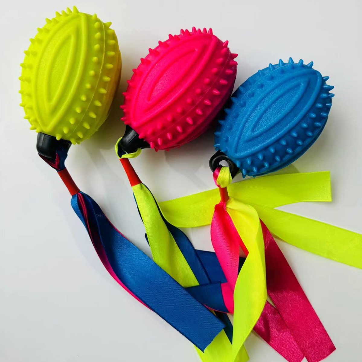 Pet Toy Manufacturer Wholesale Tpr Sounding Ribbon Rugby Ball for Cats and Dogs to Chew and Grind Their Teeth to Relieve Boredom, Environmentally Friendly and Odor-Free