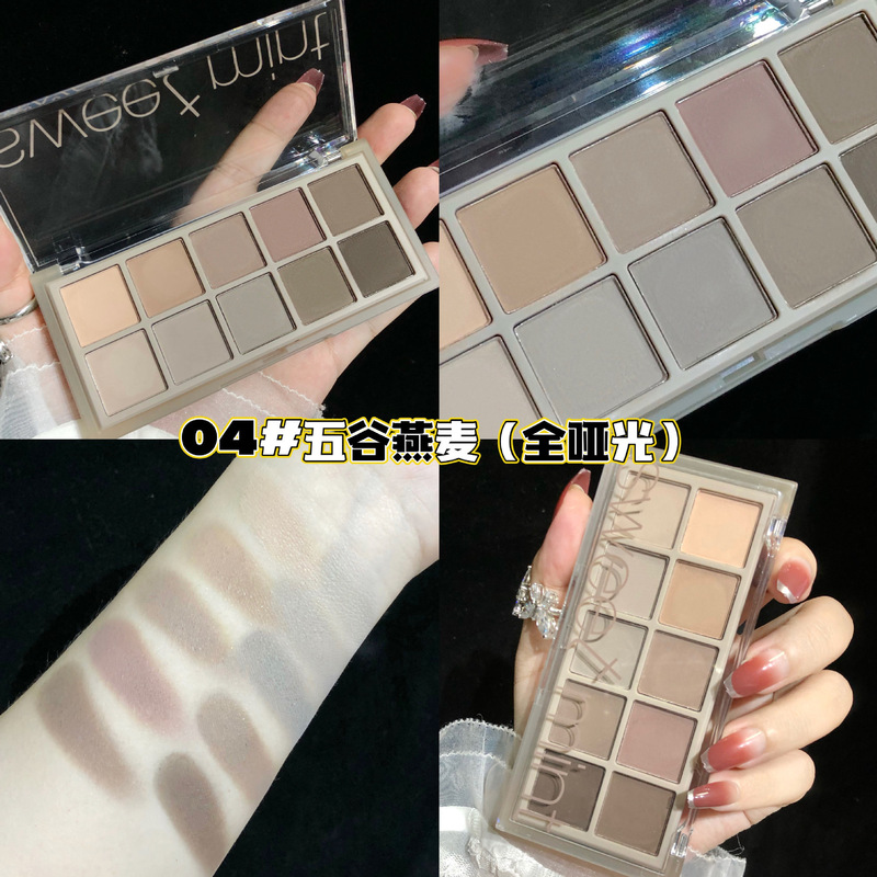 Sweet mint十色眼影盘爆款珠光哑光细闪学生党日常平价奶茶色眼影|undefined