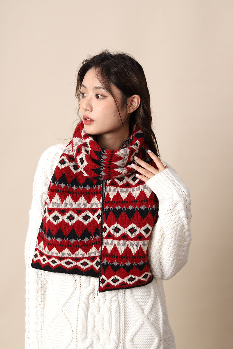 Sciarpa femminile in lana boema ispessita migliorata, stile etnico Xizang, sciarpa autunnale e invernale_voghion.com