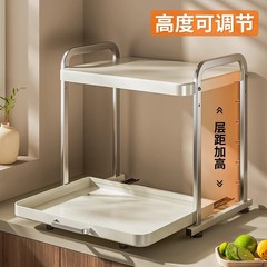 キッチン電子レンジ棚ステンレステーブル引き出し式オーブン炊飯器空気フライヤー電気収納棚