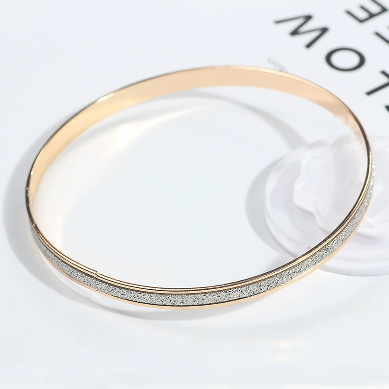Модный аксессуар, матовое золотое браслет, корейский стиль, розовое золото, Aliexpress