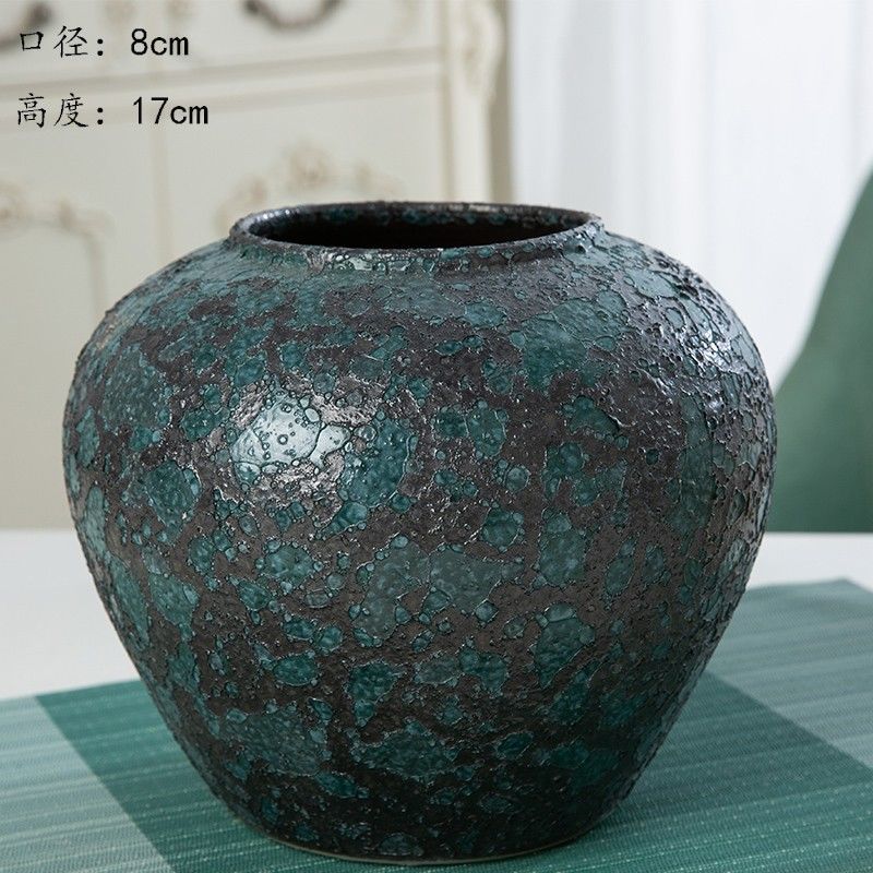 Jingdezhen nuevo jarrón de cerámica china planta maceta de flores de cerámica vintage flor seca sala de estar decoración moderna simple estricta