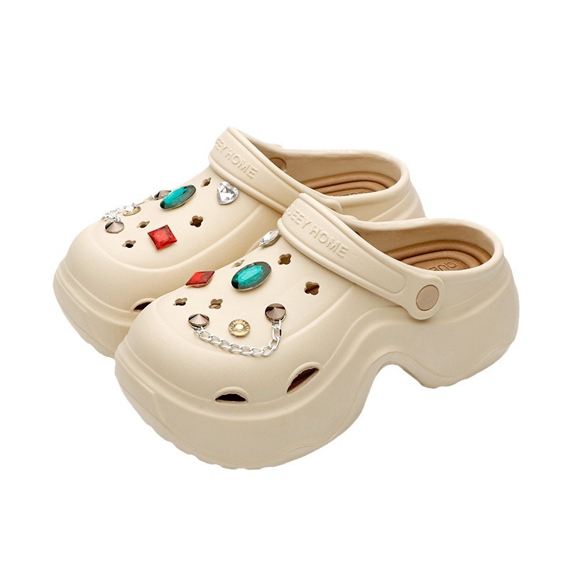 Baotou – chaussures croco à semelles épaisses pour femmes, pantoufles de plage antidérapantes, sandales rehaussantes, nouvelle collection été 2026