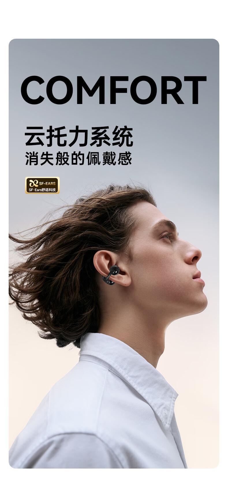 Minimalist U53 Bone Conduction Ear Clip Bluetooth Wireless Headphones High Appearance High Sound Quality Long Battery Life Noise Cancellation Universal