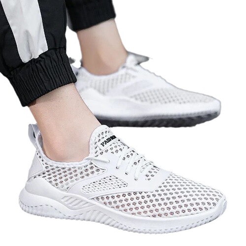 Men's Mesh Shoes  Spring and Summer New Trendy Men's Casual Fly Knit Running Shoes Breathable Soft Sole Sports Shoes